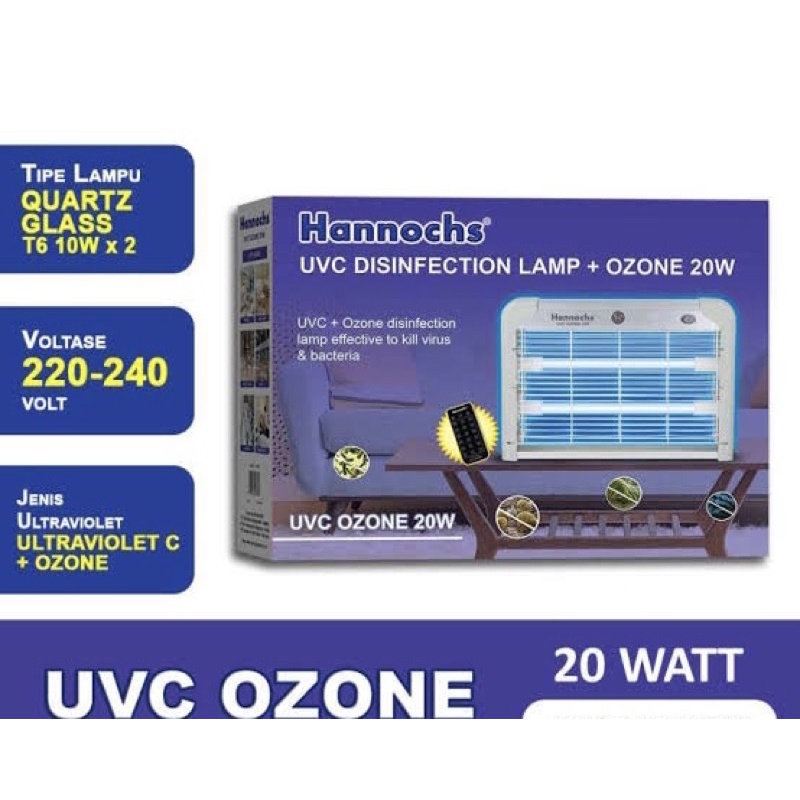 Lampu Disinfektan UVC + Ozone 20 Watt Hannochs