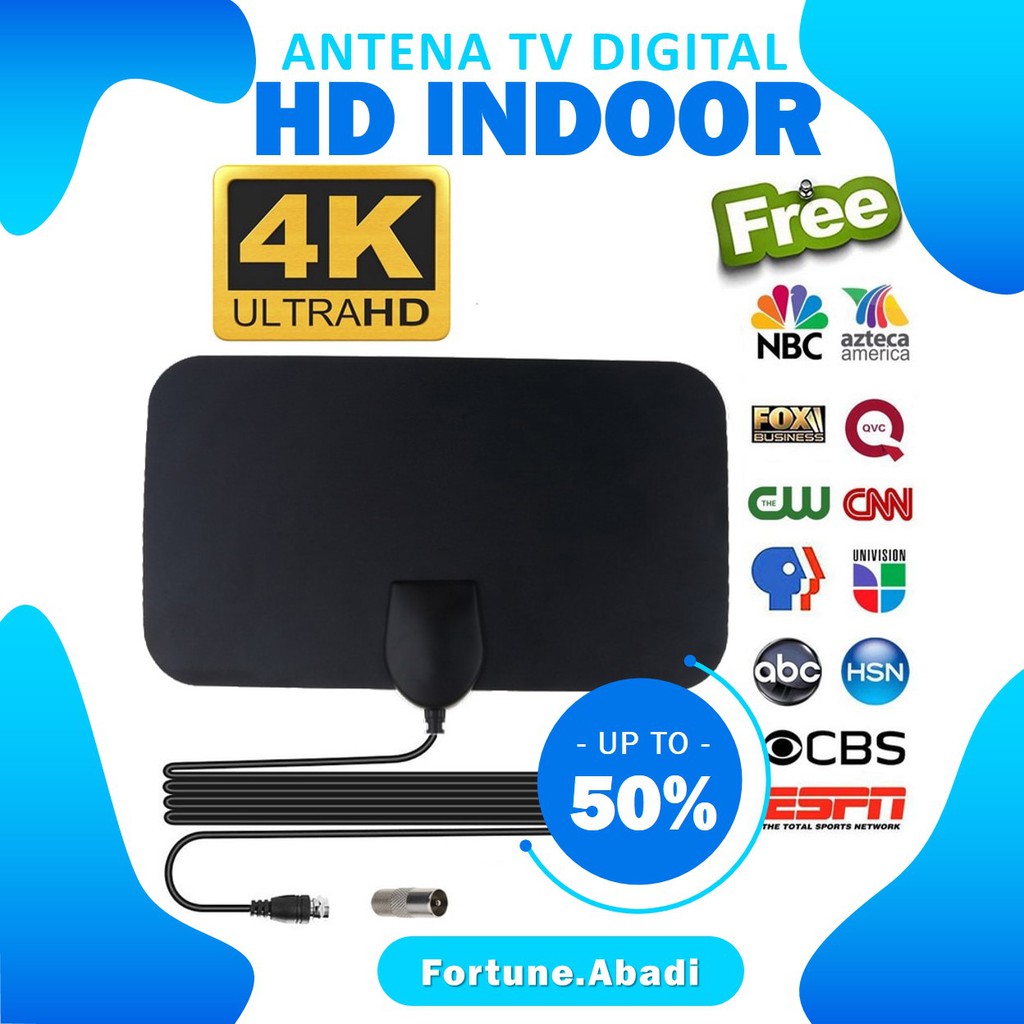 ANTENA TV LED INDOOR DIGITAL 4K ULTRA HD CHANNEL UHF DAN VHF TV LED DAN LCD