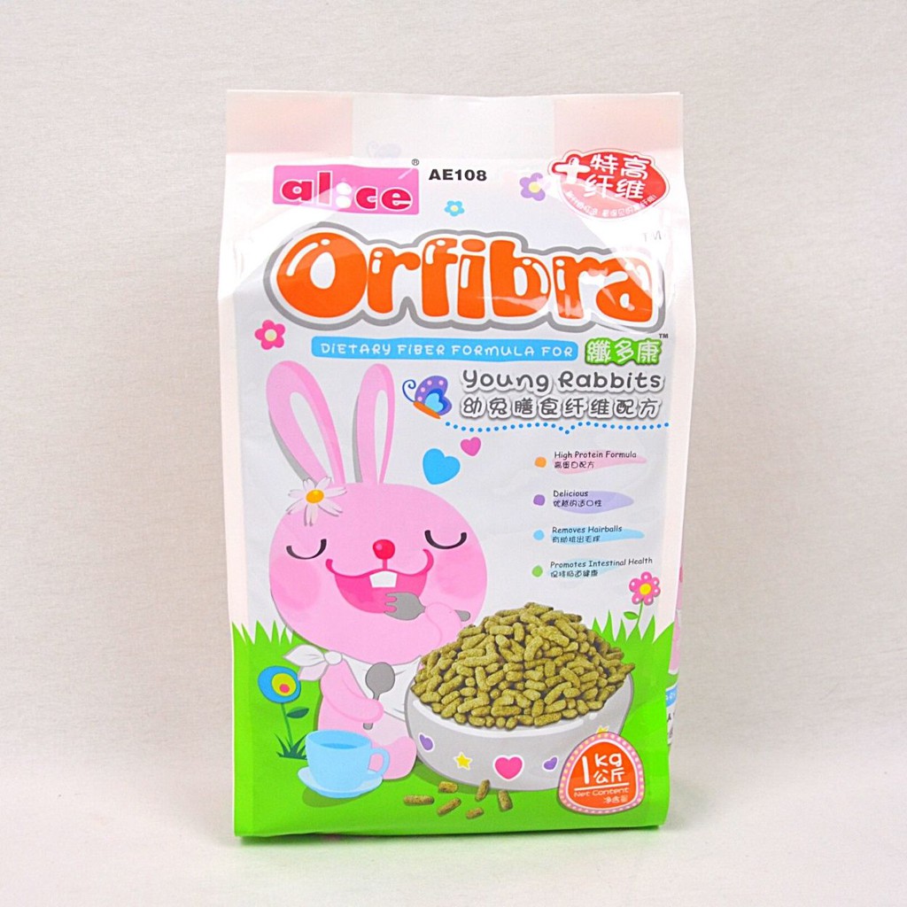 Pet Republic Makanan Anakan Kelinci ALICE AE108 Orfibra Young Rabbit Pellet 1kg