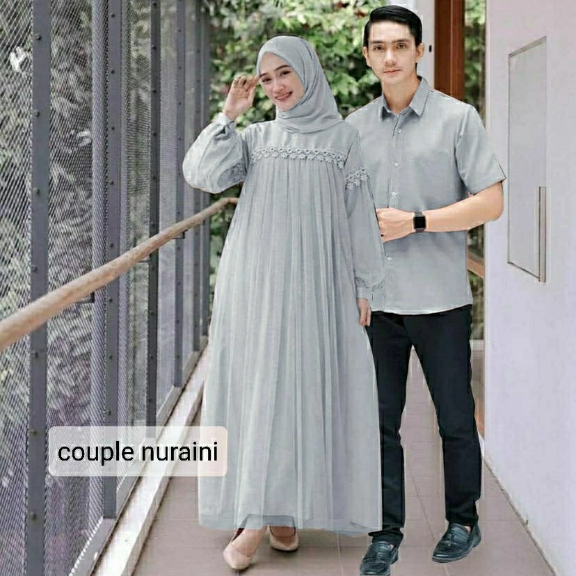 Gamis Couple Keluarga Terbaru Lebaran 2021 Couple Remaja Model Gamis Kekinian Jumbo Premium Moscrepe Shopee Indonesia