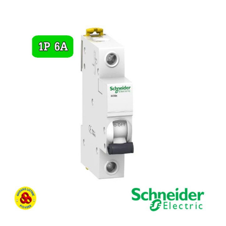 Schneider MCB 1P 6A Acti9 iK60A A9K14106 4,5kA MCB 1 Phase 6 Amp