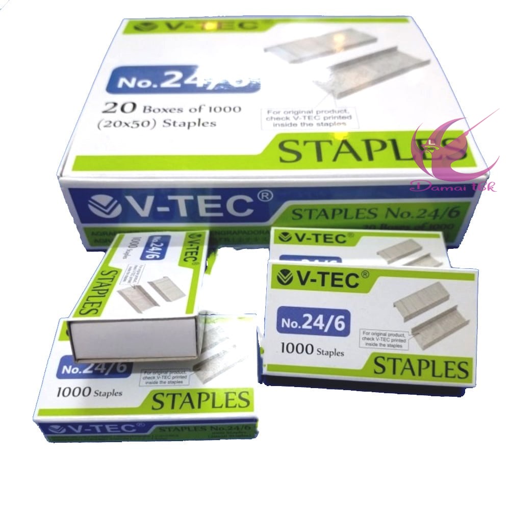 

Isi Staples / Isi Stapler Neces No.24/6 Merk V-Tec