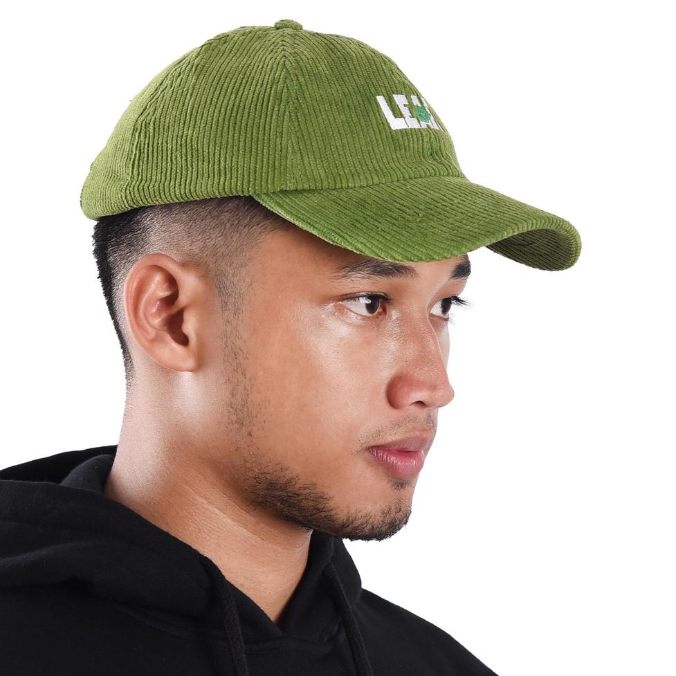 O0W9 LEAF OG Logo Corduroy Light Green Dad Cap Ready