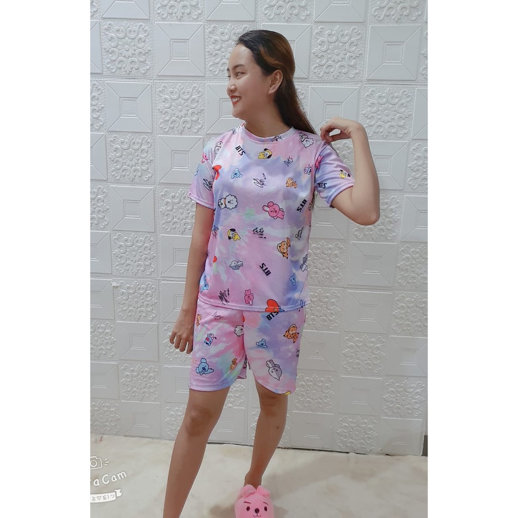 SET SETELAN WANITA LESTARI / ONESET BASIC TIE DYE / DAILYSET-Set BTS Pink