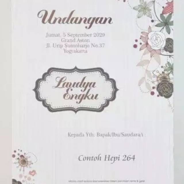 

Surat Undangan + cetak + label nama (1 pak isi 100)