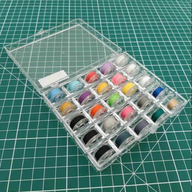 Set Spool/Bobbin Transparan + Benang (Mesin Jahit Portable)