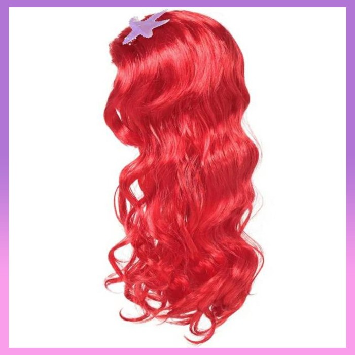 terbatas Bagus Wig Merah Mermaid Ariel Putri Duyung Limited