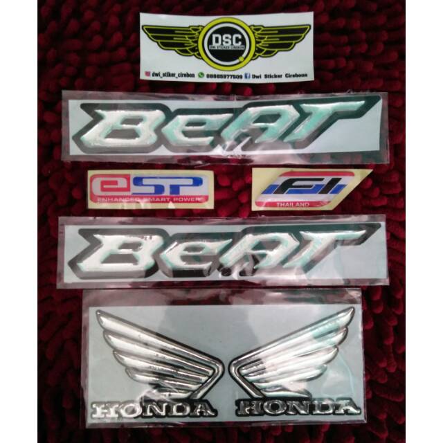 Emblem beat sayap silver dengan fi dan esp