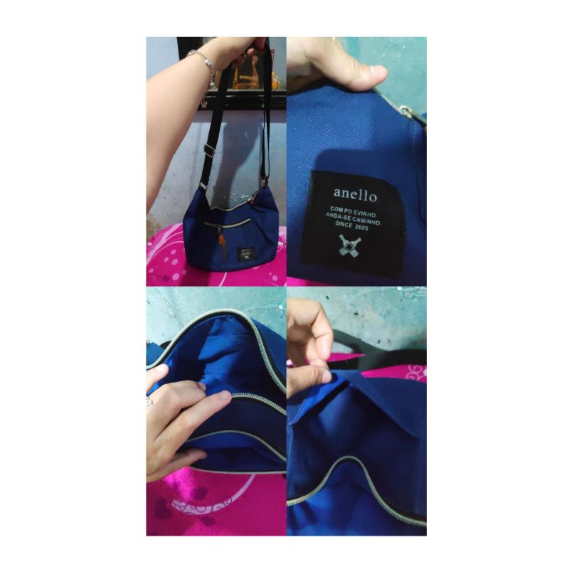 READY STOCK: ANELLO NAVY SHOULDER BAG - 100% ORIGINAL JEPANG