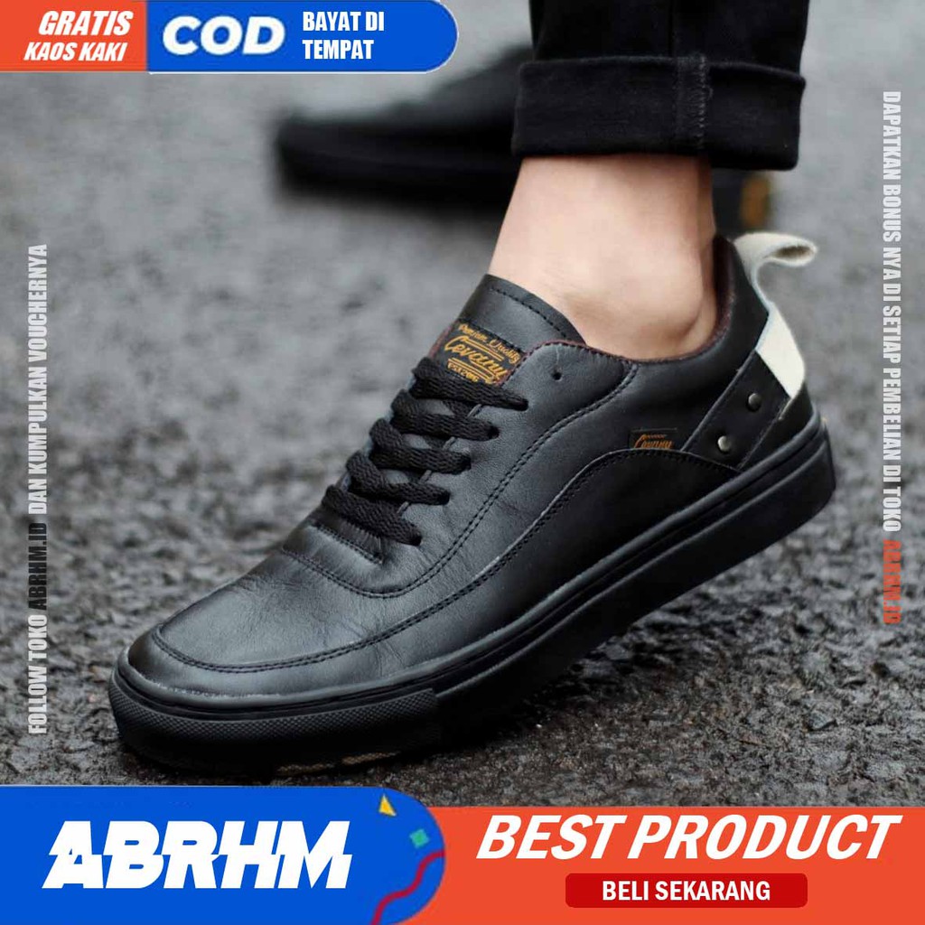 ABRHM x CYRE Sepatu Kasual Pria Sepatu Pria Casual Sneakers Original Sepatu Kulit Asli Cowo/Cowok Sepatu Kerja Kantor Semi Formal Kuliah Kondangan Gaya keren Kekinian Murah Terlaris