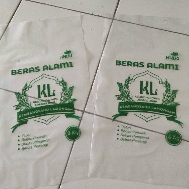 

Plastik beras sablon