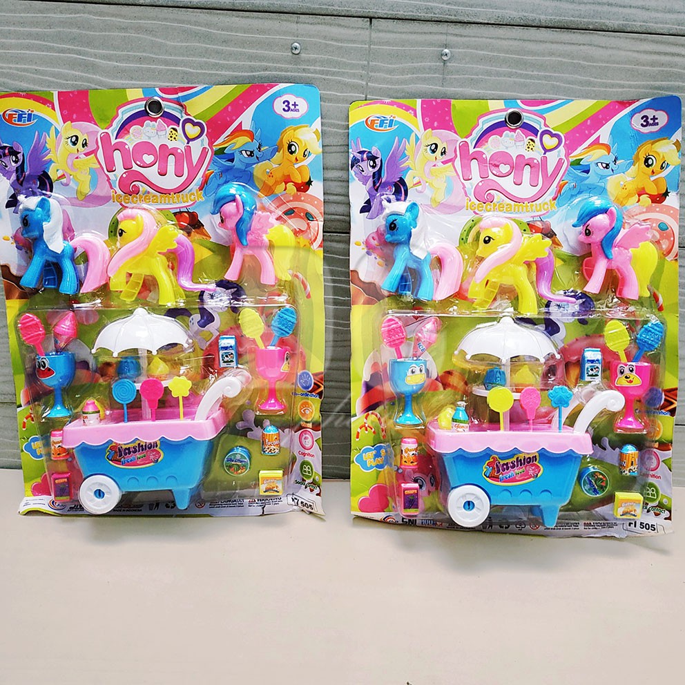 MAINAN 065 || Mainan Anak Set Ice Cream Truck Hony | My Little Pony Truck Kereta Dorong Es Krim