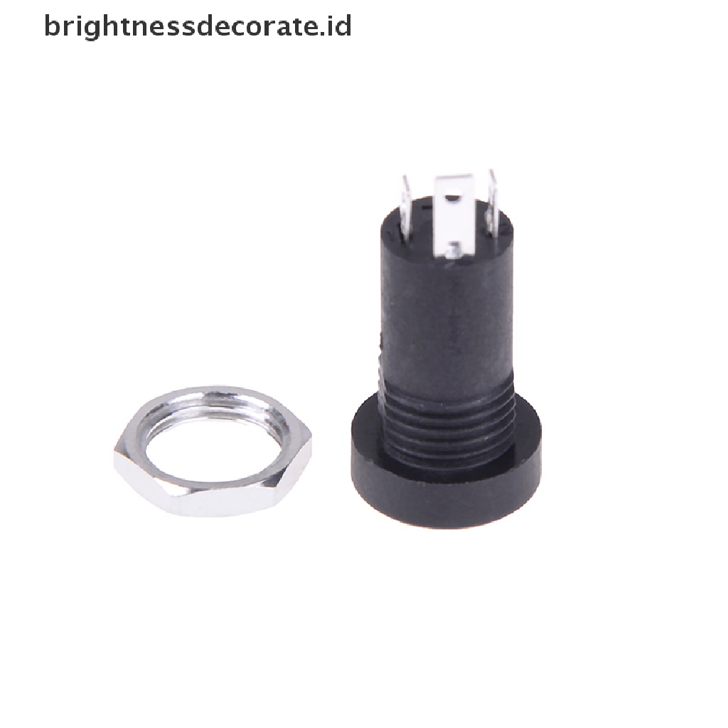 (Birth) 2pcs Soket Jack Audio 3.5mm 3 Pole Warna Hitam Dengan Baut