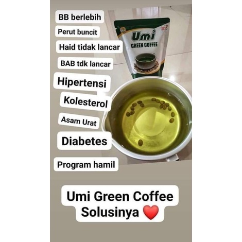 

umi green coffe pelangsing alami ori 100%, tanpa pengawet