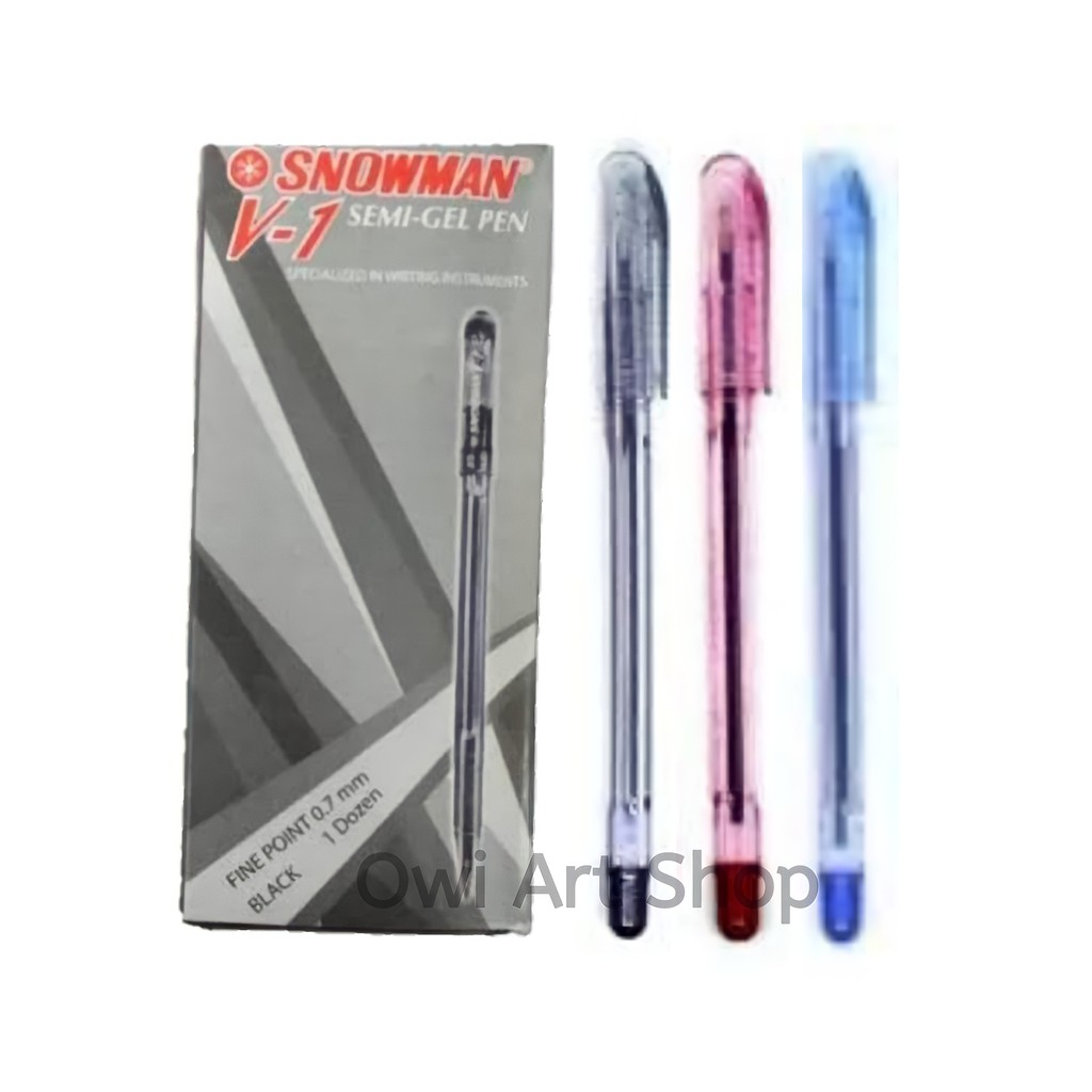 

Pulpen Snowman V-1 Hitam, Merah, Biru - Satuan - Ballpoint - Bolpen