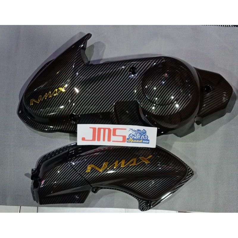 cover tutup carbon cvt sama cover filter hawa yamaha nmax paket set plus emblem gold zoro