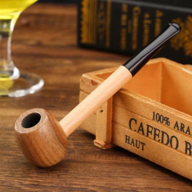 Pipa Cangklong Kayu Model Lurus Popeye The Sailorman Style