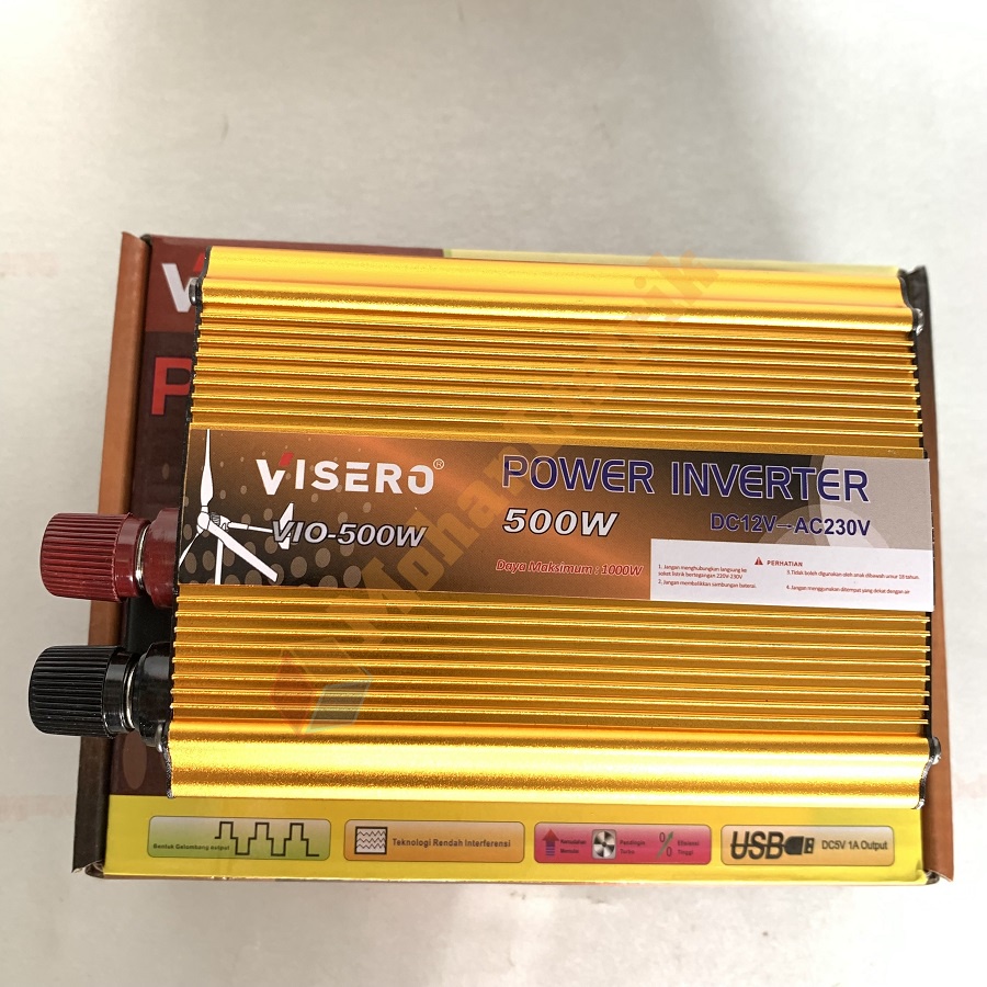 POWER INVERTER VISERO 500 WATT 500W DC 12V to 220V PENGUBAH ARUS