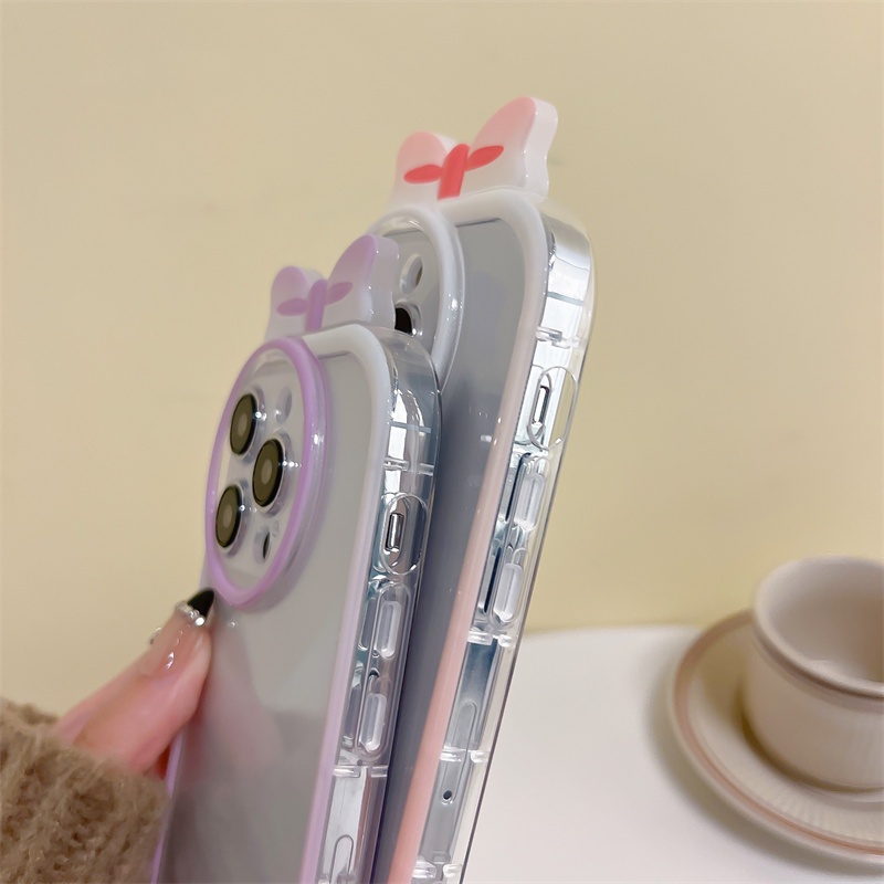 Case Transparan Motif Pita Untuk Iphone 14PROMAX PLUS PRO 13 12 11PROMAX