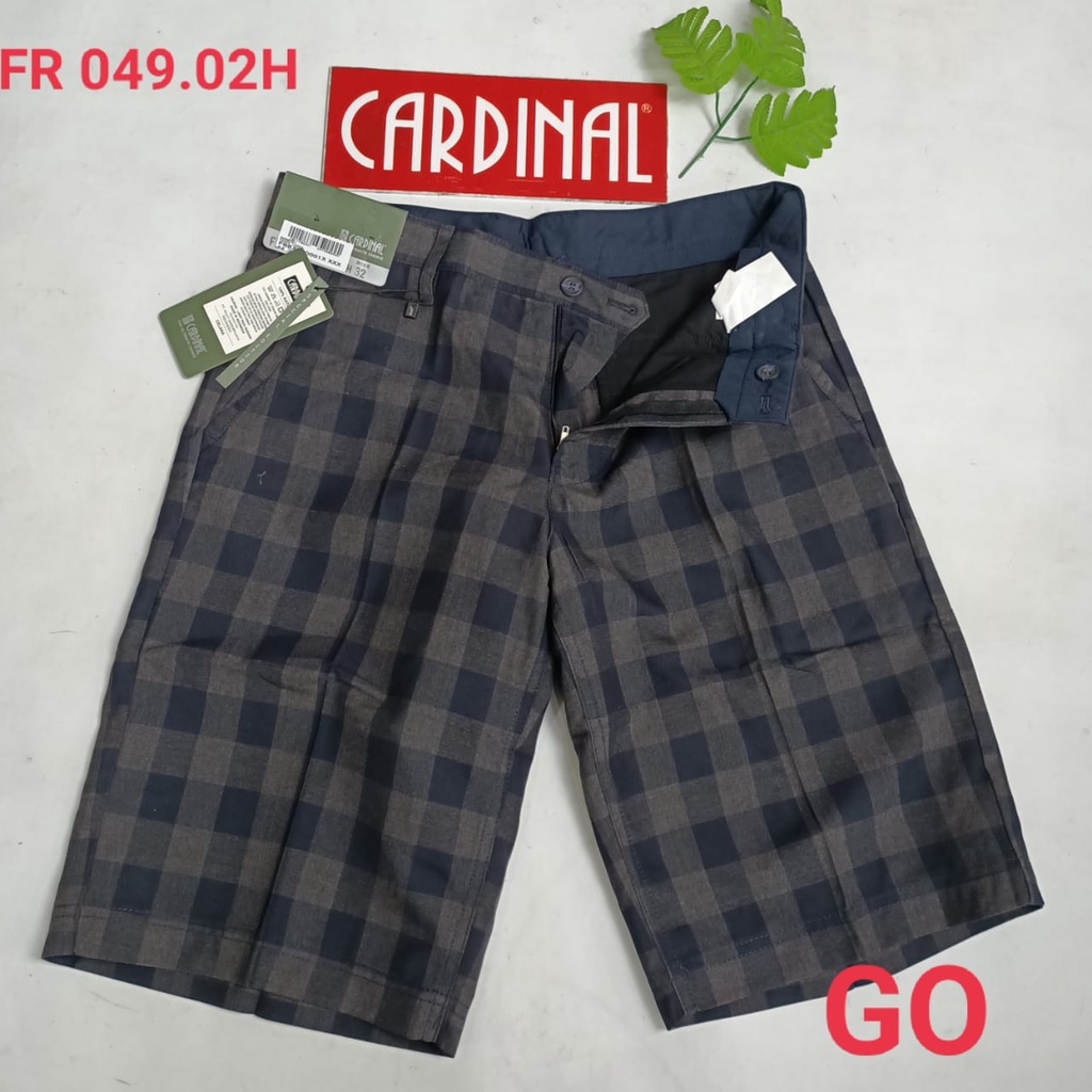 gof 27-28 CARDINAL FBBXX Celana Pendek Polos Stretch Kotak Motif Original Celana Santai Laki-Laki