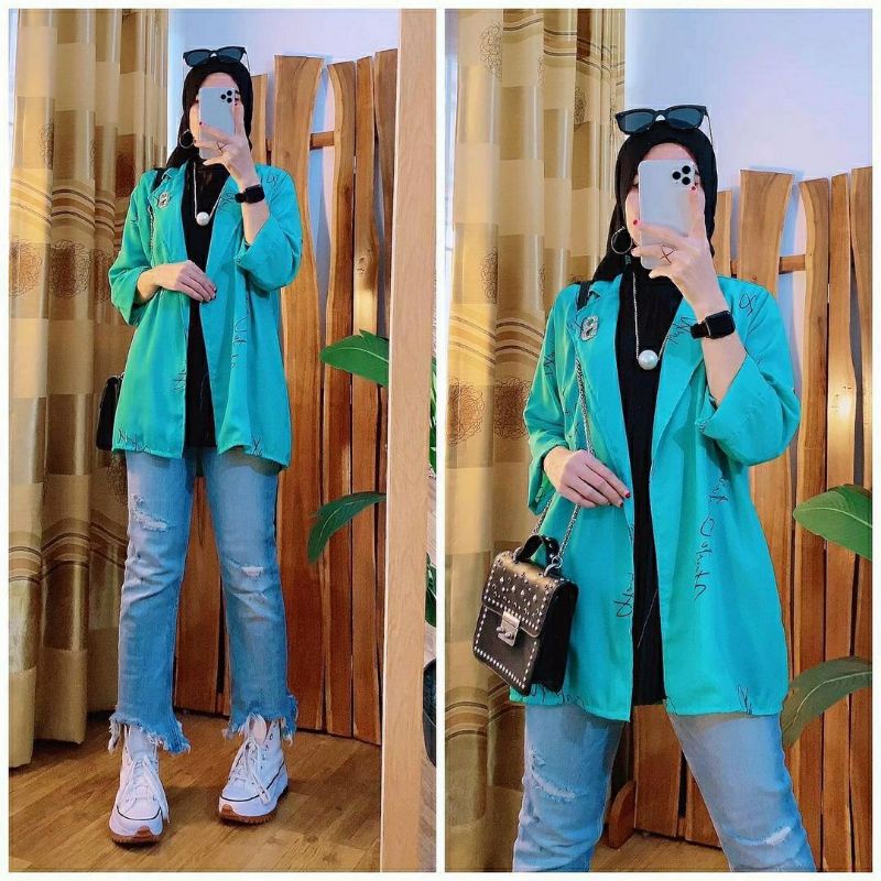 Leony Blazer, BLAZER/OUTER WANITA SUPER CANTIK BAHAN WOLVIS IMPORT LD 104 TERMURAH KEKINIAN OOTD