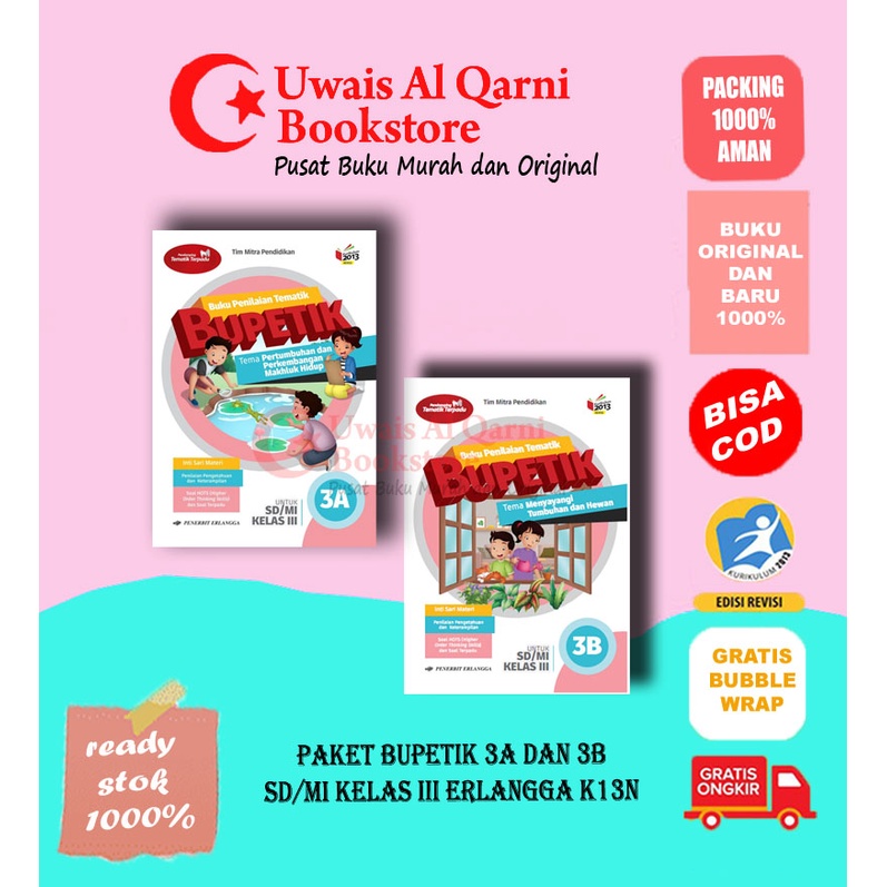 PAKET 2 BUKU BUPETIK KELAS III SD/MI K13N BUPETIK 3A-3H ERLANGGA