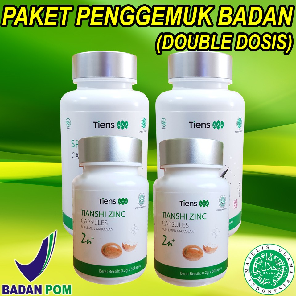Paket Penggemuk Badan Double Dosis Spirulina Zinc Tiens Tianshi ASLI ProdukTiensID