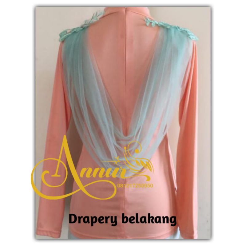 sayap belakang & sayap bahu / variasi drapery belakang / sayap kebaya
