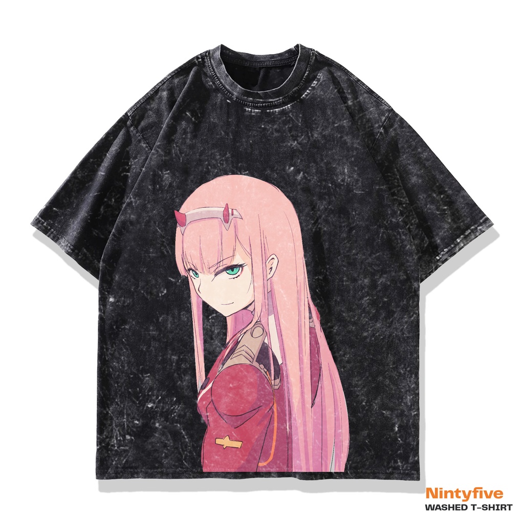 Darling In The Franxx - T shirt Anime Zero Two Darling In The Franxx Washed Oversize