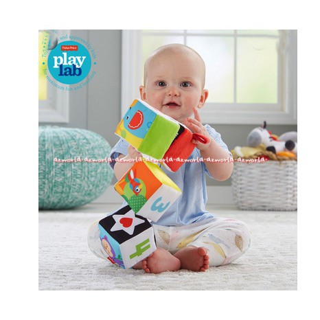 Fisher Price Fun To Flip Soft Blocks Mainan Susun Kotak Untuk Bayi Anak