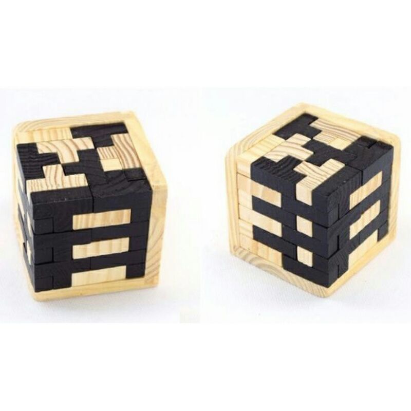 3D WOOD PUZZLE MODEL TETRIS CUBE