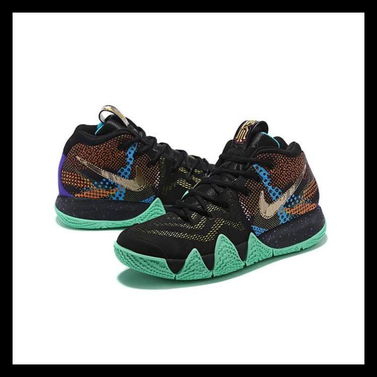 100%Original Sepatu Nike Kyrie Irving 4 Black Mint Green Sepatu Pria Promo Bulan Ini