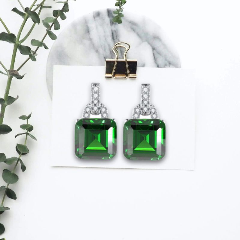 Anting Wanita Berlian Diamond Zirconia Perhiasan Silver Perak JA-012