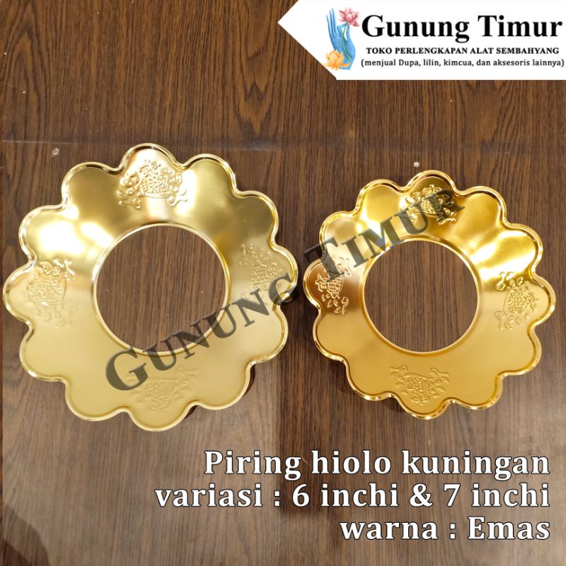 Piring Hiolo Kuningan / Piring Abu / Piring Sembahyang 6 &amp; 7 inch