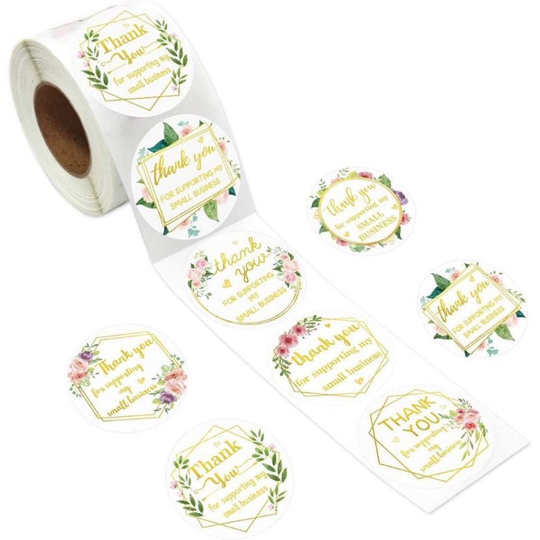 500 Pcs Sticker Thank You / 1 Roll Ukuran 1inch / 2.5 cm.. PROMO TAHUN BARU banyak motif lain, cek di slide selnjutnya ya-N