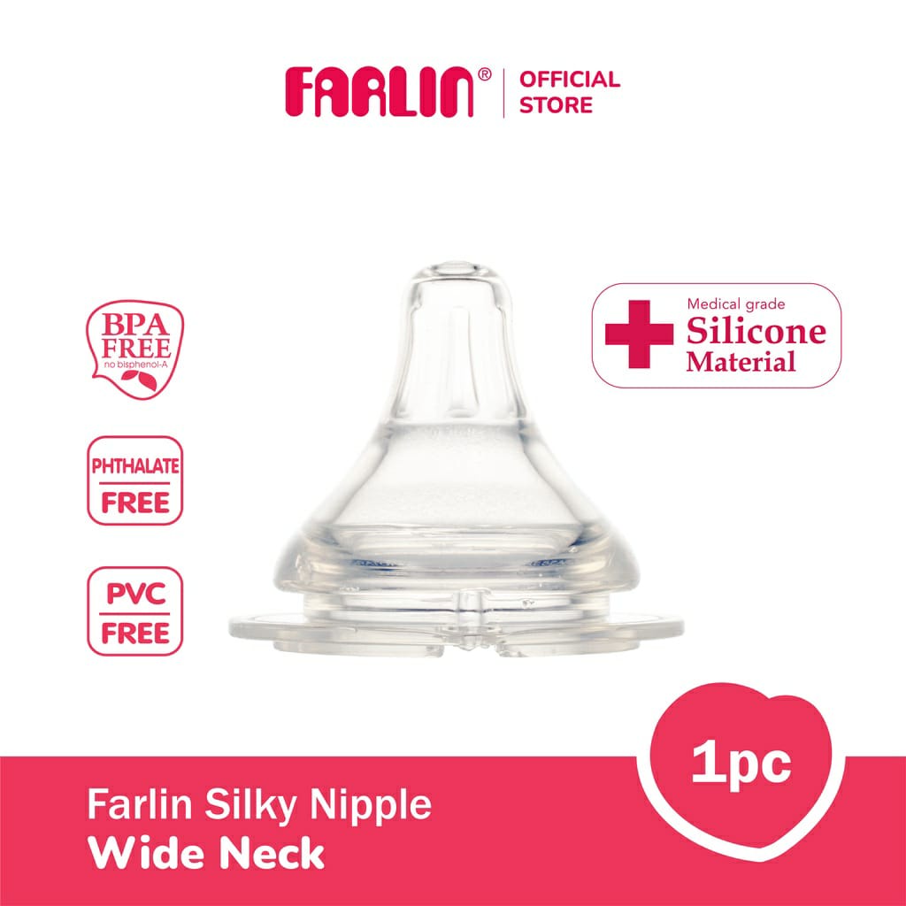 Farlin Silky Silicone Nipple Wide Neck - Nipple Pengganti