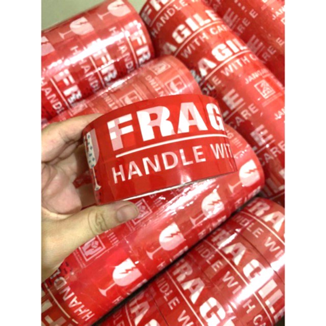

Isolasi Fragile 2 Inch 48mm 72 yrd / 65M lakban Dibanting Isolasi Merah Mudah Pecah