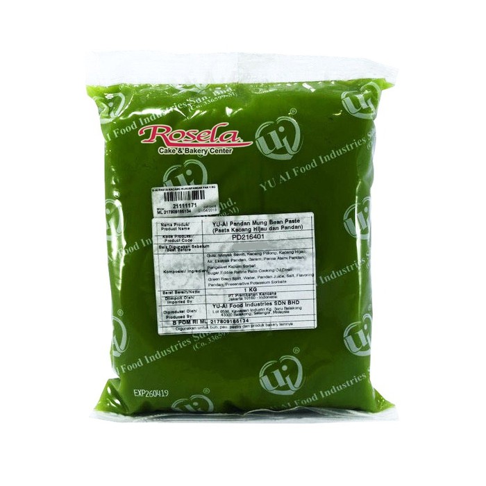 

YU-AI Pandan Mung Bean Paste / Pasta Kacang Hijau dan Pandan