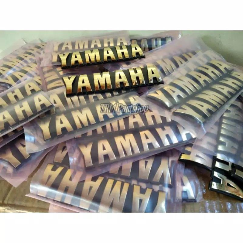 EMBLEM LOGO YAMAHA TANKI RX KING OLD // KANAN KIRI 2PCS