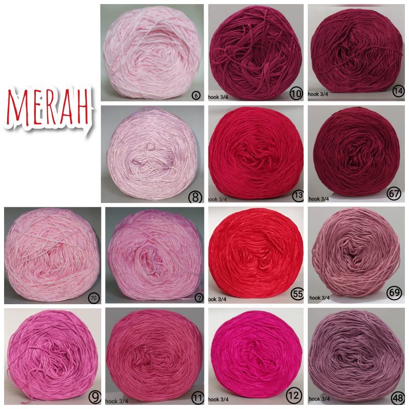 Partenzil Benang Rajut Katun Bali Halus Ply Standard (+/- 100Grm)