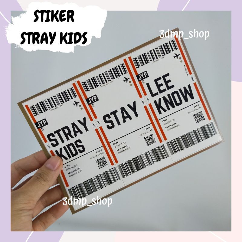 Stiker tiket barcode stray kids han jisung hyunjin felix bangchan changbin seungmin lee know jeongin