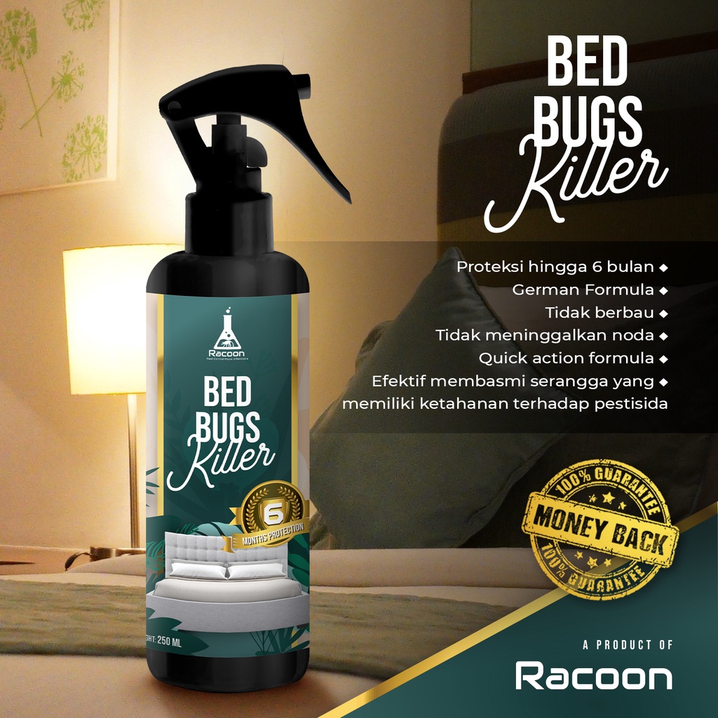 Racoon Bed Bugs Killer Racoon Obat Anti Kutu Kasur  / Anti Tungau / Tahan 6 bulan 1x aplikasi kutu busuk 250ml 250 ml