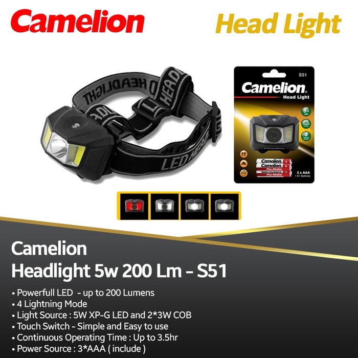 Camelion Senter Kepala S51 Head Light LED