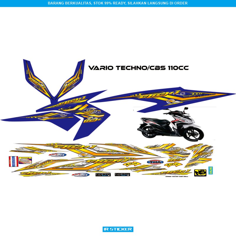 STRIPING VARIO CBS dan techno 110 TRANSPARAN VARIO TECHNO CBS DECAL LIST STICKER THAILAND 02