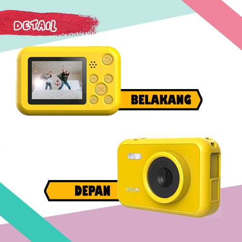 SJCAM FUNCAM KIDS CAMERA kamera mini pocket digital anak-anak kids cam video foto photograph  Inch LCD HD 1080P - Yellow