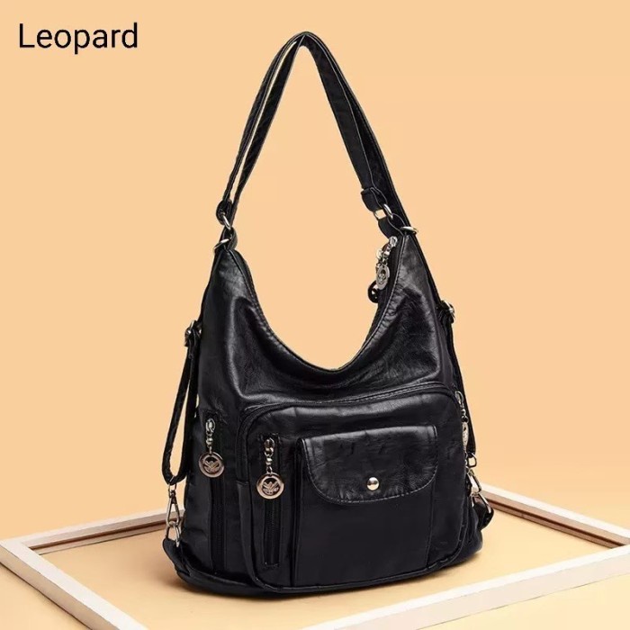 Clara Bags Tas Selempang Wanita Handbag Tas Selempang Kulit Wanita - Hitam