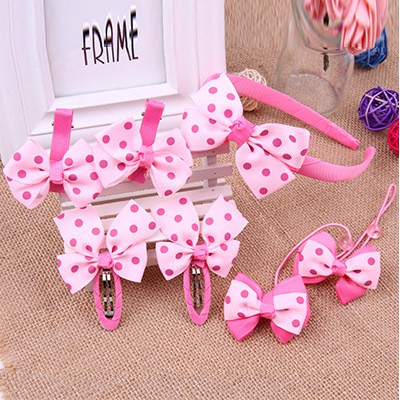 7Pc Set Bandana + Jepitan + Karet Rambut Anak Gaya Korea Fashion Hair Clip Bando Korean Kid