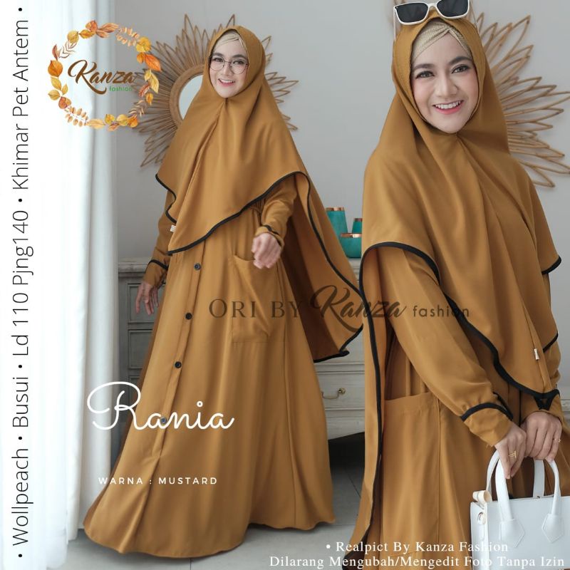 Rania Syari Ori Kanza Hijab - Rania Syar'i Original Kanza Fashion