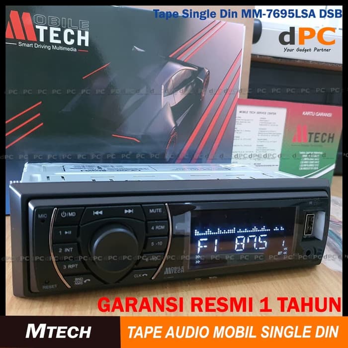 Single Din Mobil MTech MM-7695LSA GARANSI SNI Audio Tape MP3