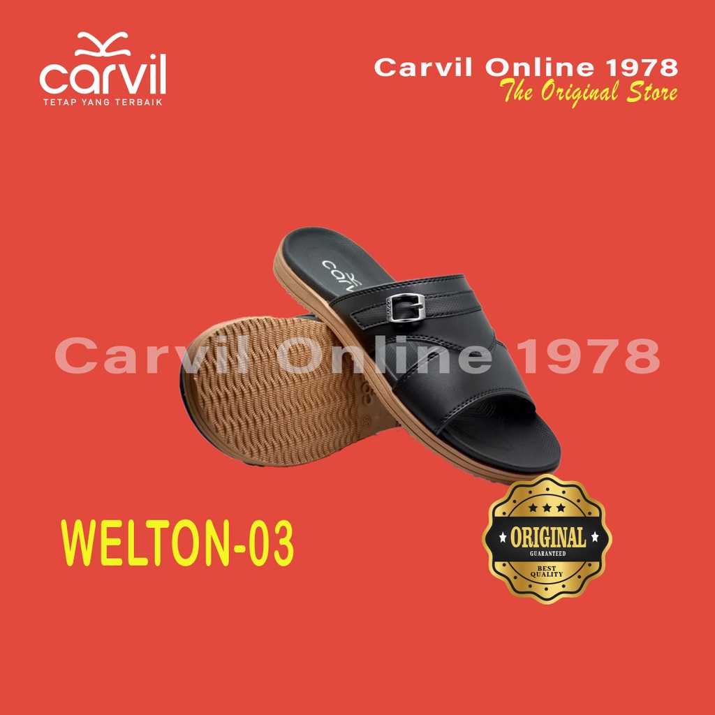 Carvil Sandal Casual  Pria Welton-03 Dark-Brown